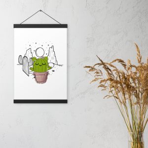 Póster con colgador Cactus Kawaii