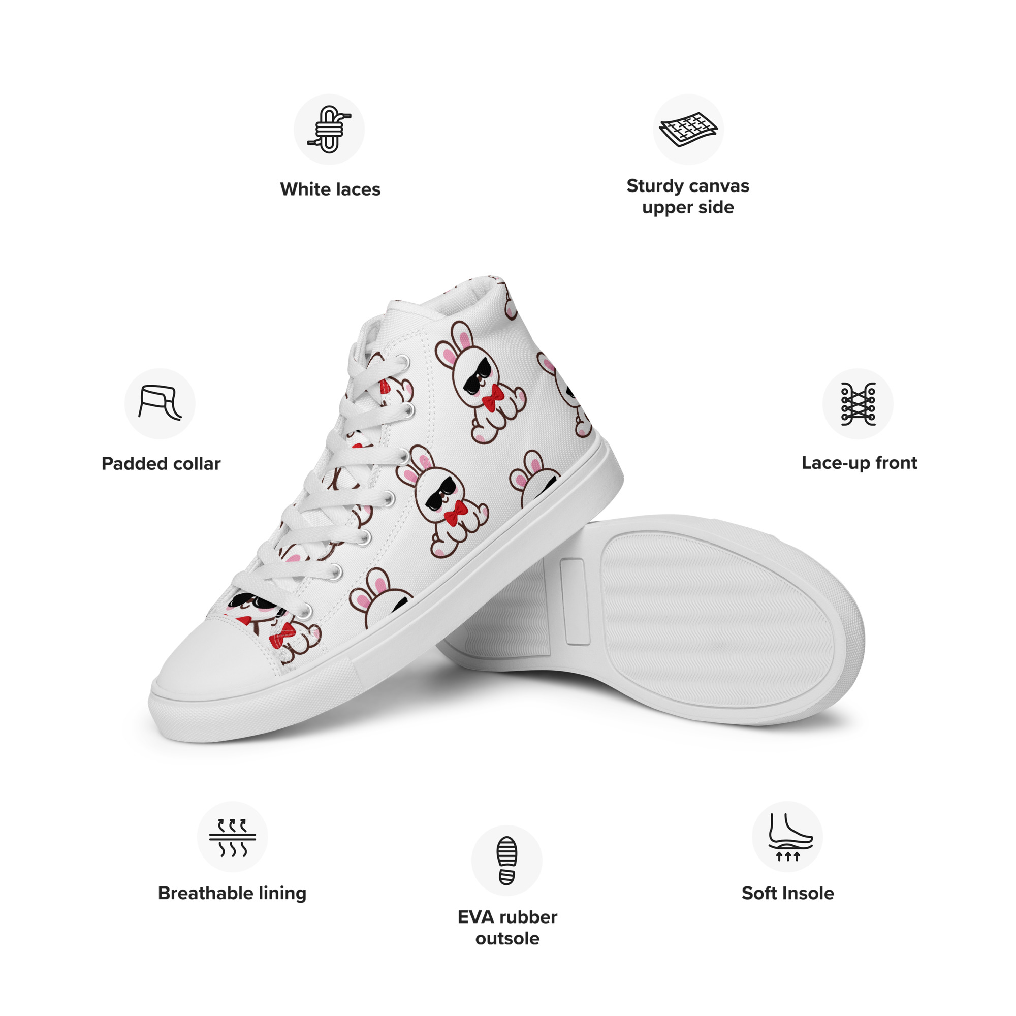 Zapatillas de lona para mujer Kawaii Bunny - Imagen 3