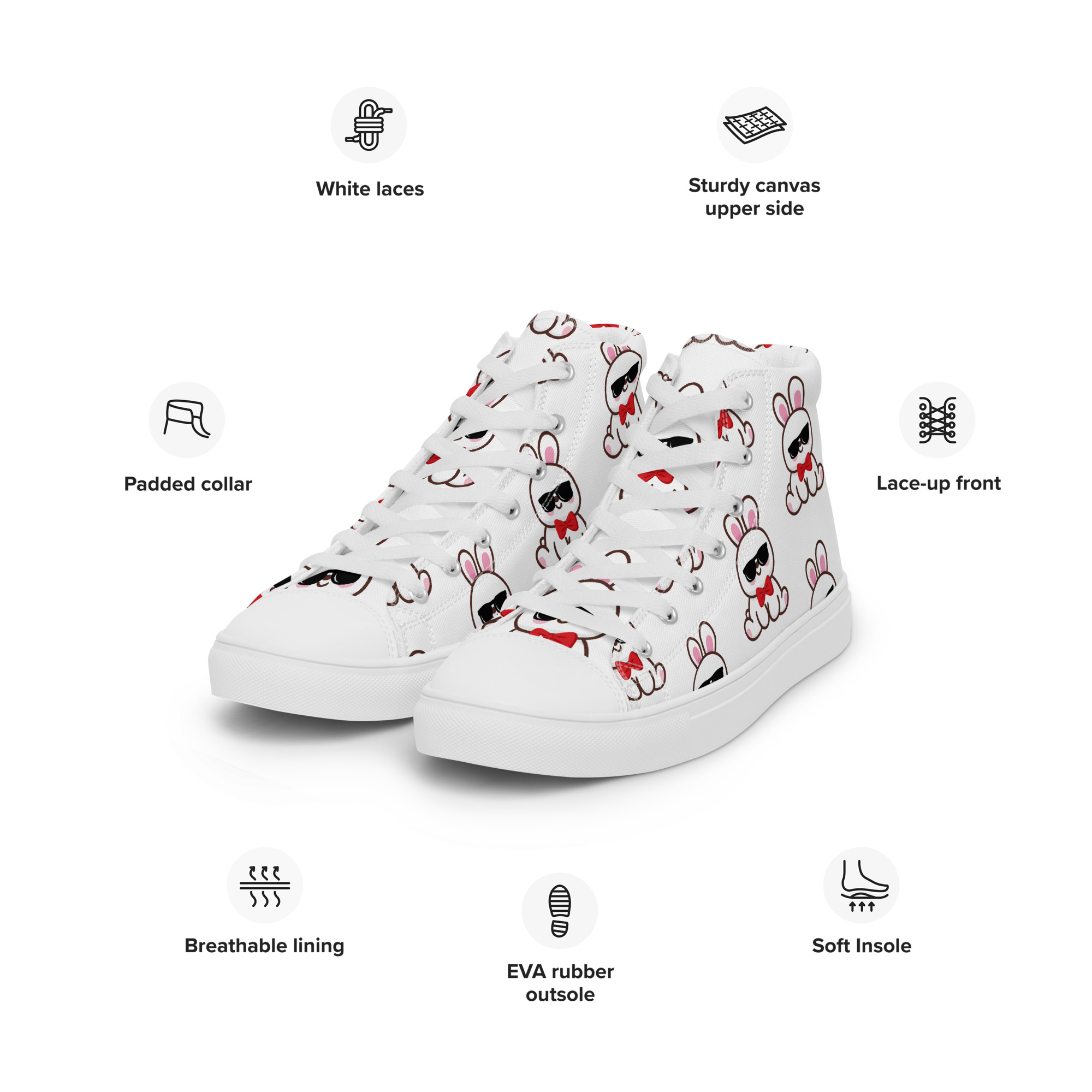 Zapatillas de lona para mujer Kawaii Bunny - Imagen 2