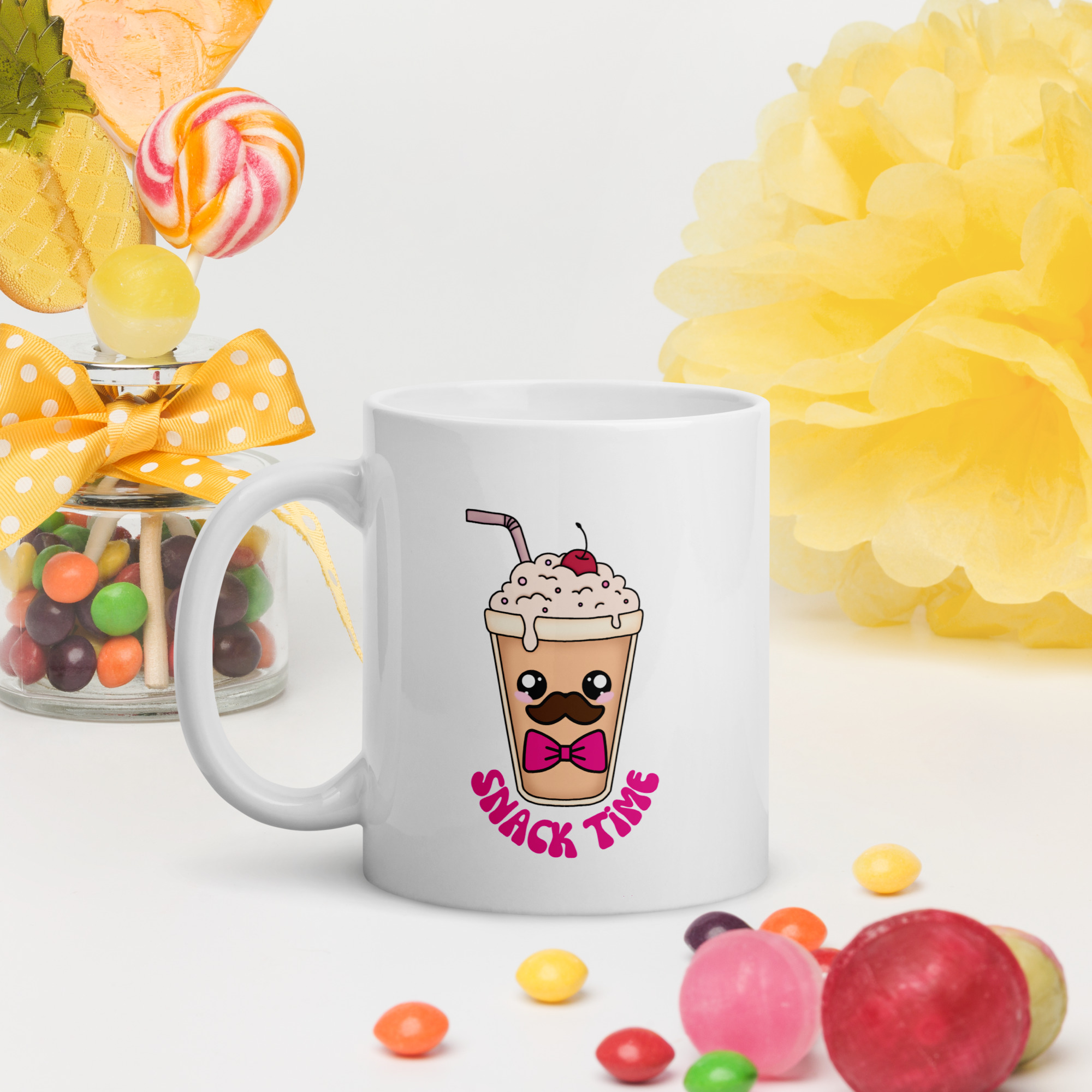 Taza blanca brillante Milkshake - Imagen 2