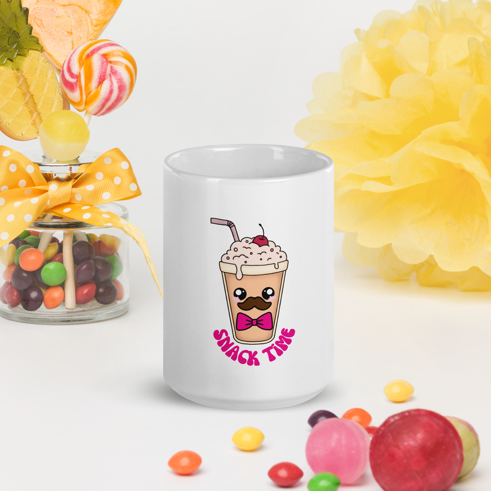Taza blanca brillante Milkshake - Imagen 6