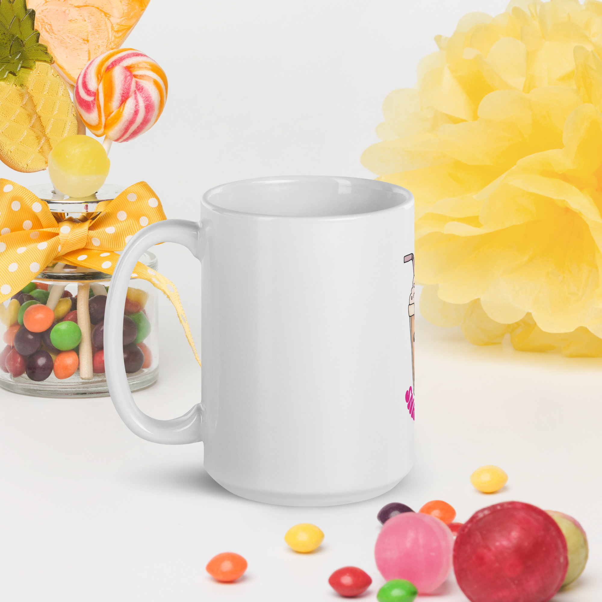 Taza blanca brillante Milkshake - Imagen 5