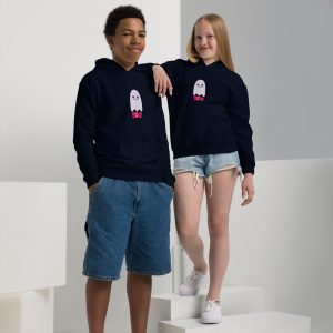 Sudadera gruesa con capucha para niño fantasma kawaii